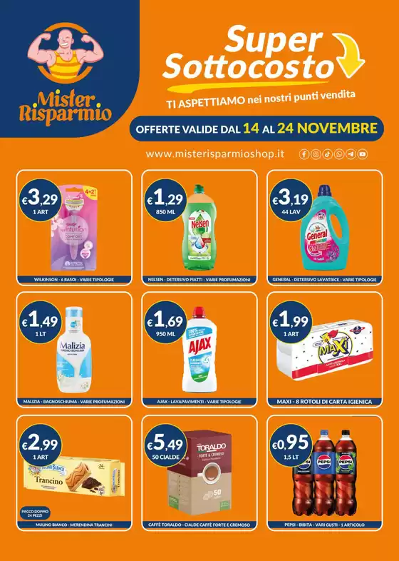 Volantino Mister Risparmio | Super Sottocosto | 14/11/2024 - 24/11/2024