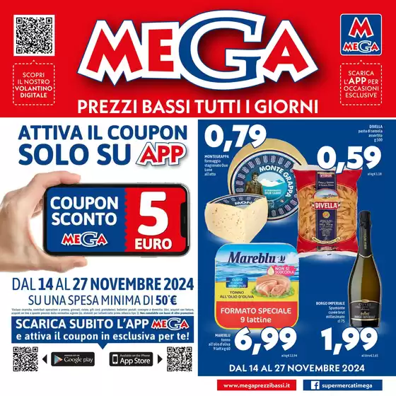 Volantino Supermercati Mega a Vigonza | Prezzi bassi tutti i giorni | 14/11/2024 - 27/11/2024