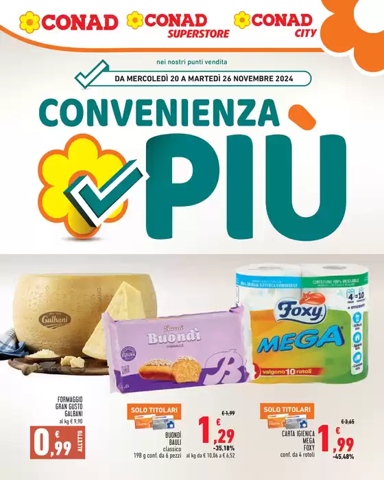 Volantino Conad a Fiumicino | CONVENIENZA PIU | 20/11/2024 - 26/11/2024