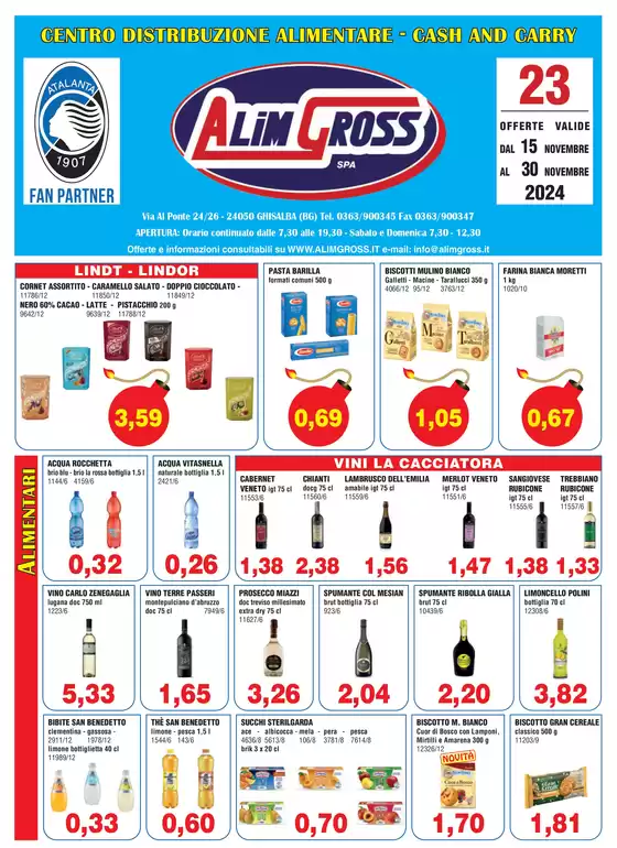 Volantino Alimgross a Ghisalba | Centro distribuzione alimentare | 15/11/2024 - 30/11/2024