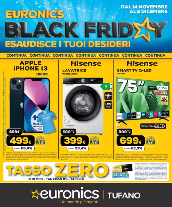 Volantino Euronics a Ariano Irpino | Black friday continua | 18/11/2024 - 2/12/2024