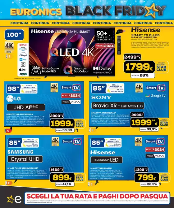 Volantino Euronics a Ariano Irpino | Black friday continua | 18/11/2024 - 2/12/2024