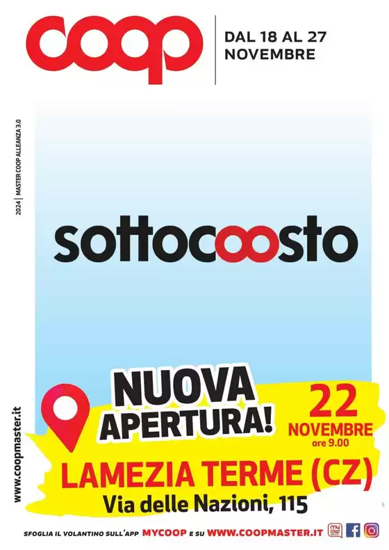 Volantino Coop a Vibo Valentia | Sottocosto | 18/11/2024 - 27/11/2024