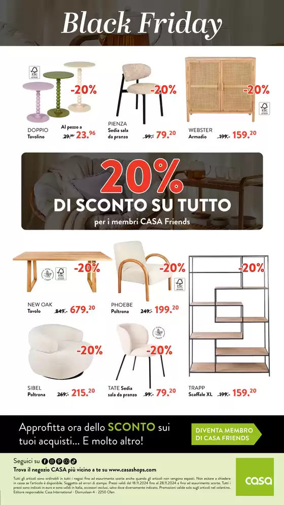 Volantino Casa a Fidenza | Black friday | 18/11/2024 - 28/11/2024