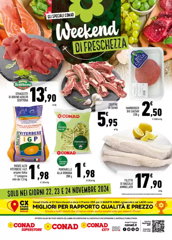 Volantino Conad a Roma | Weekend di Freschezza | 22/11/2024 - 24/11/2024