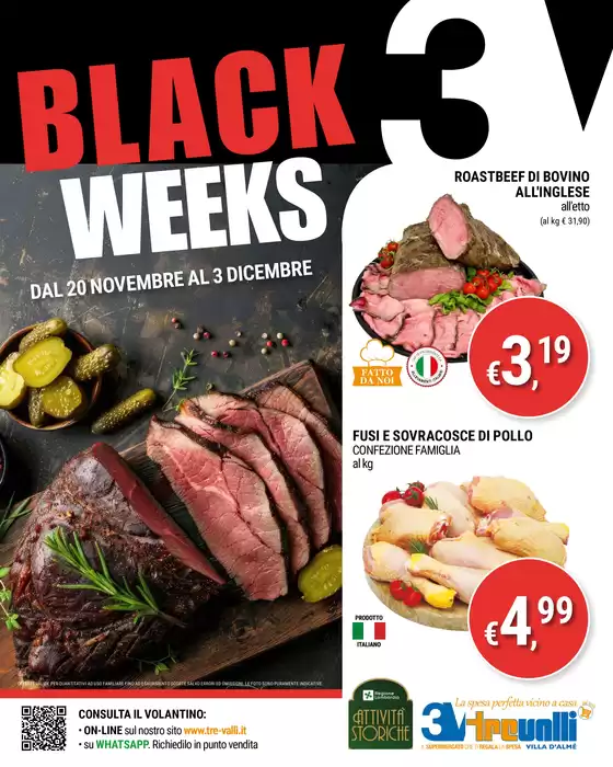 Volantino Tre Valli Supermercato | Black weeks | 18/11/2024 - 3/12/2024