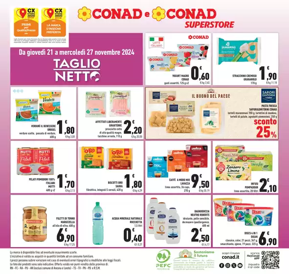 Volantino Conad Superstore a Carmignano di Brenta | Taglio netto | 21/11/2024 - 27/11/2024