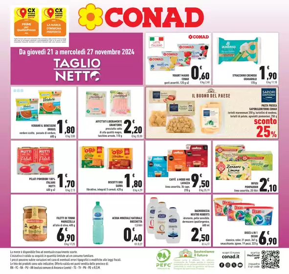 Volantino Conad Superstore a San Vito al Tagliamento | Taglio netto | 21/11/2024 - 27/11/2024