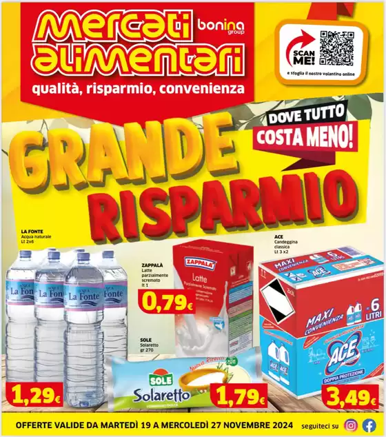 Volantino Mercati Alimentari a Messina | Grande risparmio | 19/11/2024 - 27/11/2024