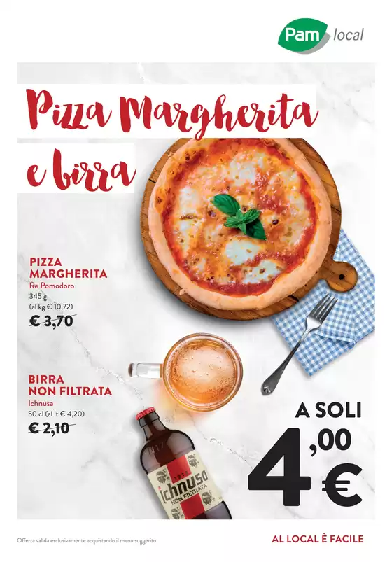 Volantino Pam Local a Firenze | Pizza Margherita e birra | 20/11/2024 - 4/12/2024