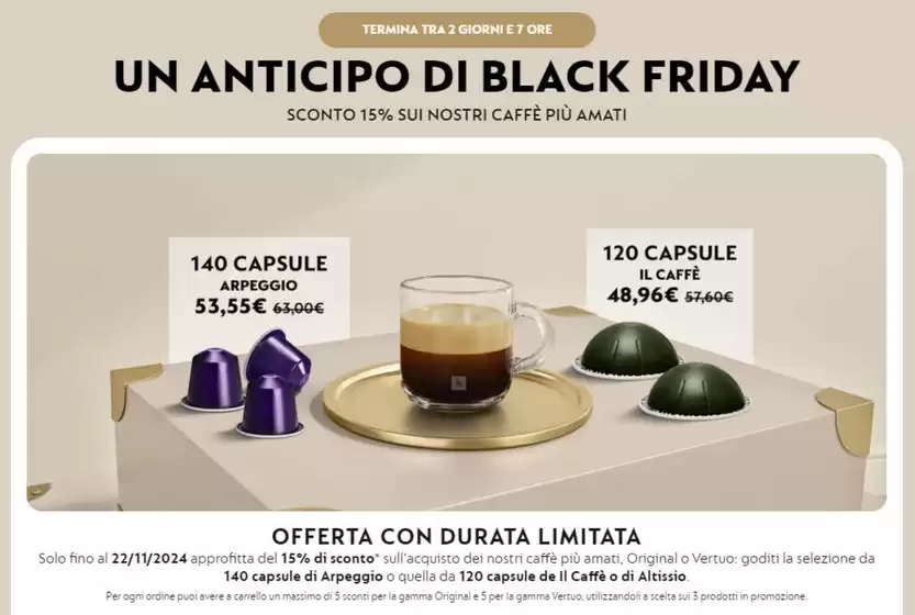 Volantino Nespresso a Rozzano | Un anticipo di black friday | 20/11/2024 - 22/11/2024