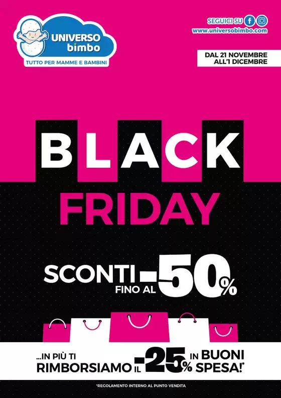 Volantino Universo Bimbo a Torino | Black friday | 21/11/2024 - 1/12/2024