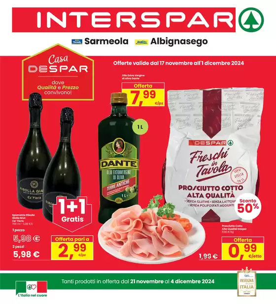 Volantino Interspar a Sarmeola | Sconti fino al 50%  | 21/11/2024 - 4/12/2024