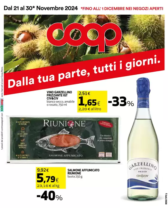 Volantino Coop a Cento | Dalla tua parte,tutti i giorni. | 21/11/2024 - 1/12/2024