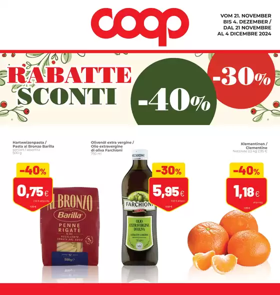 Volantino Coop a Bolzano | Rabatte 30% 40% | 21/11/2024 - 4/12/2024