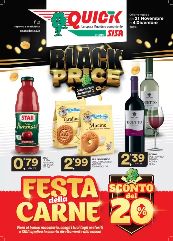 Volantino Quick Sisa a Palermo | Black price | 21/11/2024 - 4/12/2024