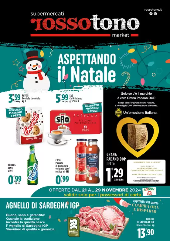 Volantino Supermercati Rossotono Market a Reggio Calabria | Aspettando il Natale | 21/11/2024 - 29/11/2024