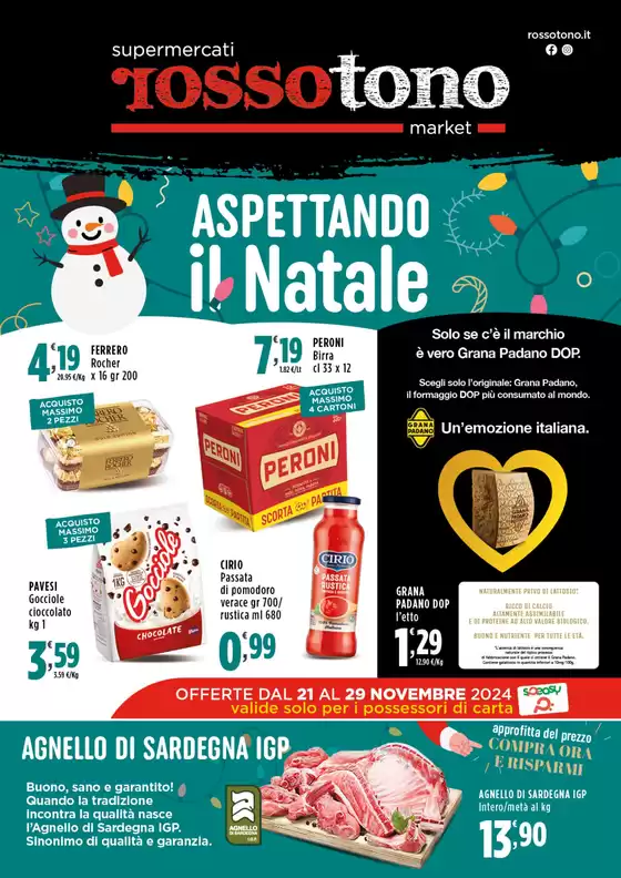 Volantino Supermercati Rossotono Market a Novoli | Aspettando il Natale | 21/11/2024 - 29/11/2024