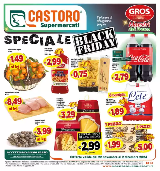 Volantino Il Castoro a Roma | Black friday | 22/11/2024 - 2/12/2024