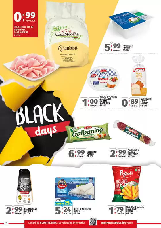 Volantino Vivo Supermercati a Mendicino | Black days | 22/11/2024 - 4/12/2024