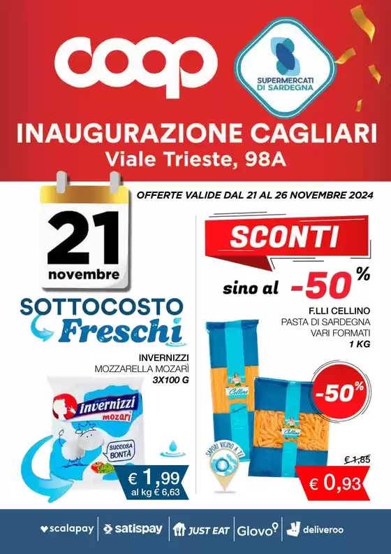 Volantino Coop a Nuoro | Inaugurazione Cagliari | 22/11/2024 - 26/11/2024