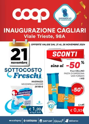 Volantino Coop a Viddalba | Inaugurazione Cagliari | 22/11/2024 - 26/11/2024