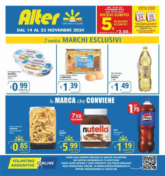 Volantino Alter Discount a Sant'Arcangelo | I nostri marchi esclusivi | 22/11/2024 - 23/11/2024