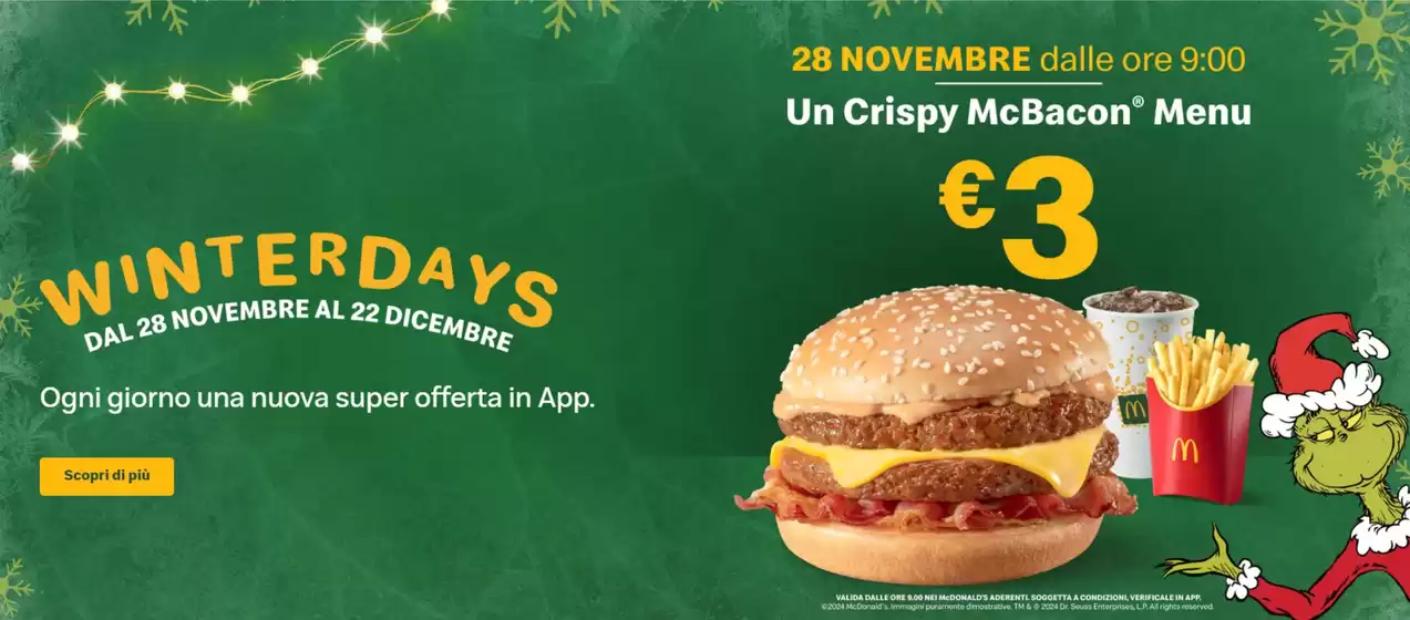 Volantino McDonald's a Vignola | Winter days | 28/11/2024 - 22/12/2024