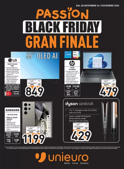 Volantino Unieuro a Palermo | Passion Black Friday Gran Finale! | 28/11/2024 - 5/12/2024