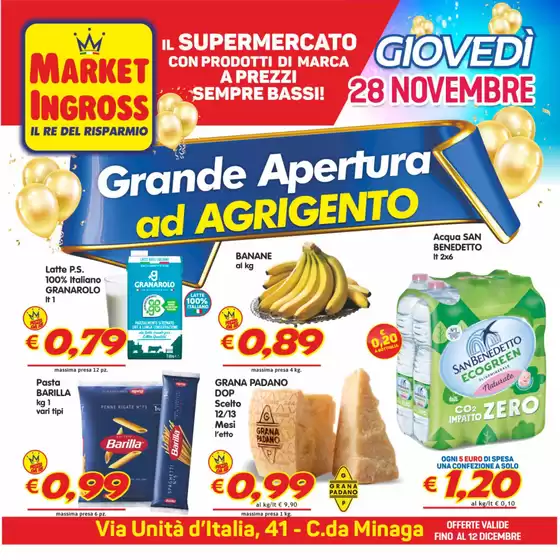 Volantino Market Ingross a Agrigento | Grande apertura ad Agrigento | 28/11/2024 - 12/12/2024