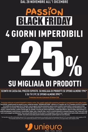 Volantino Unieuro a Carpineto Romano | 4 giorni imperdibili da Unieuro! | 28/11/2024 - 1/12/2024