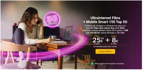 Offerte di Servizi a Paderno Dugnano | Ultrainternet Fibra + Mobile Smart 150 Top 5G in Tiscali Casa | 2/12/2024 - 31/12/2024