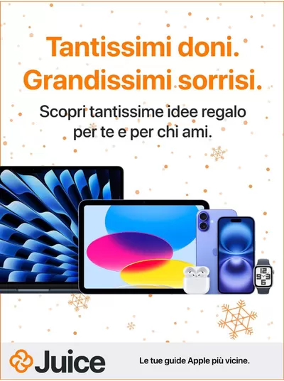 Volantino Juice – Apple Premium Partner a Castegnato | Tantissimi doni grandissimi sorrisi | 4/12/2024 - 28/12/2024