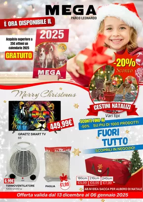 Volantino Mega a Castel Romano | Mega P. Leonardo - Natale | 13/12/2024 - 6/1/2025