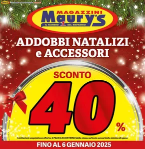 Offerte di Cura casa e corpo a Capodrise | Addobbi Natalizi e Accessori in Maury's | 16/12/2024 - 6/1/2025