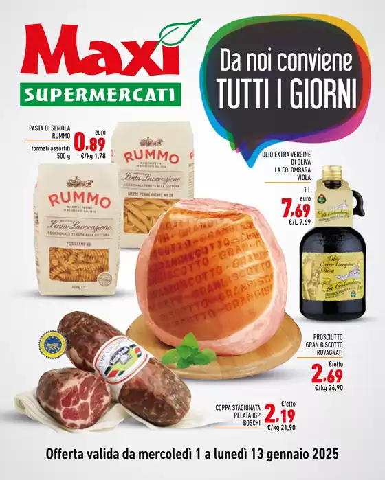 Volantino Maxi Supermercati | Da noi conviene tutti i giorni | 1/1/2025 - 13/1/2025