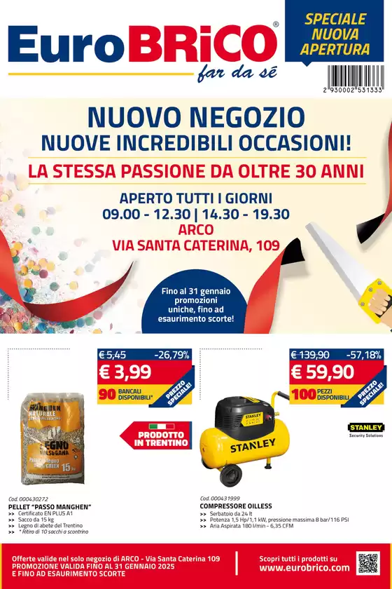 Volantino Eurobrico | Nuovo negozio ad Arco! | 2/1/2025 - 31/1/2025