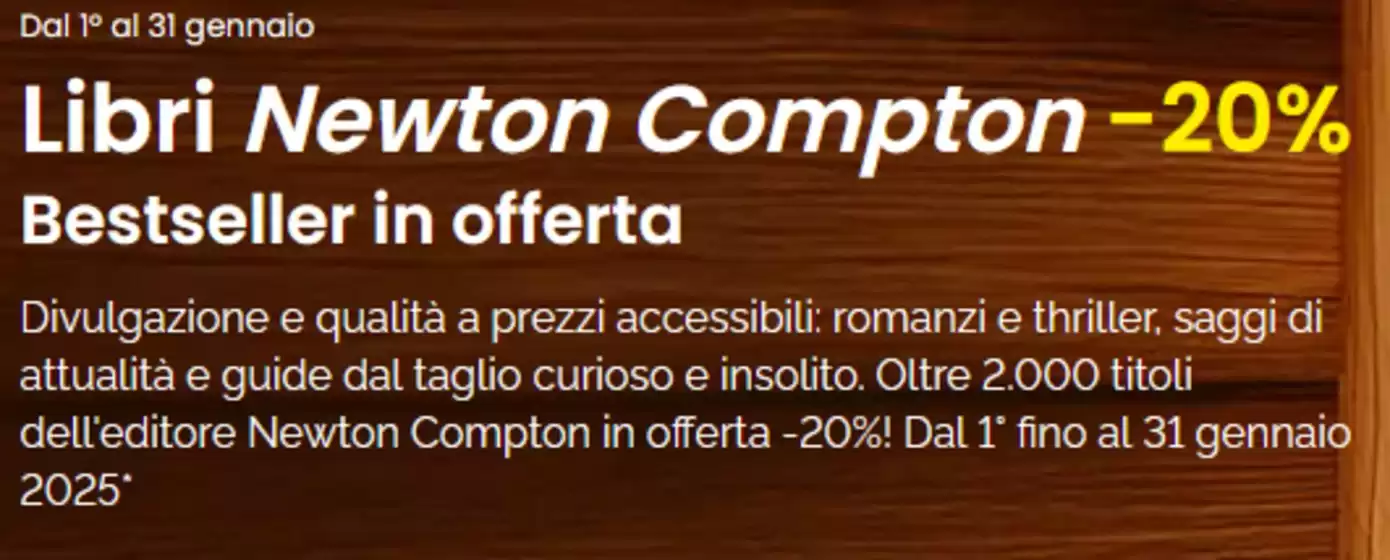 Volantino LaFeltrinelli a Torino | Libri Newton compton -20% | 3/1/2025 - 31/1/2025