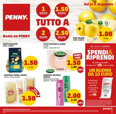 Volantino PENNY a Napoli | Tutto a 1 euro 1.5 euro 2 euro 2.5 euro | 16/1/2025 - 26/1/2025