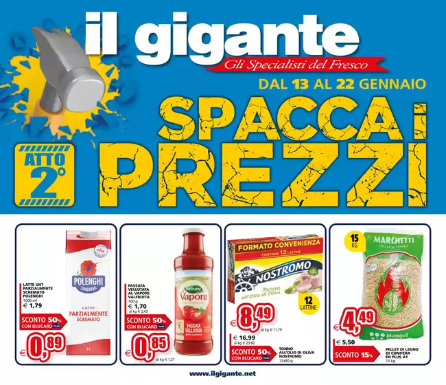 Volantino Il Gigante a Erbusco | Spacca i prezzi 2°atto | 13/1/2025 - 22/1/2025