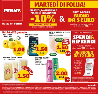 Volantino PENNY a Corato | Tutto a 1 euro 1.5 euro 2 euro 2.5 euro | 16/1/2025 - 26/1/2025