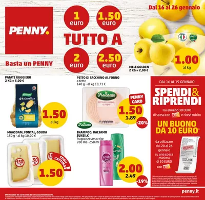 Volantino PENNY a Mondovì | Tutto a 1 euro 1.5 euro 2 euro 2.5 euro | 16/1/2025 - 26/1/2025