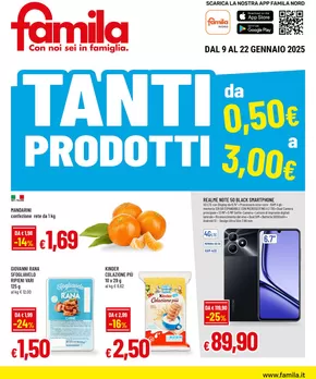 Volantino Famila a Bagnolo San Vito | Tanti prodotti da 0.50€ a 3.00 € | 9/1/2025 - 22/1/2025