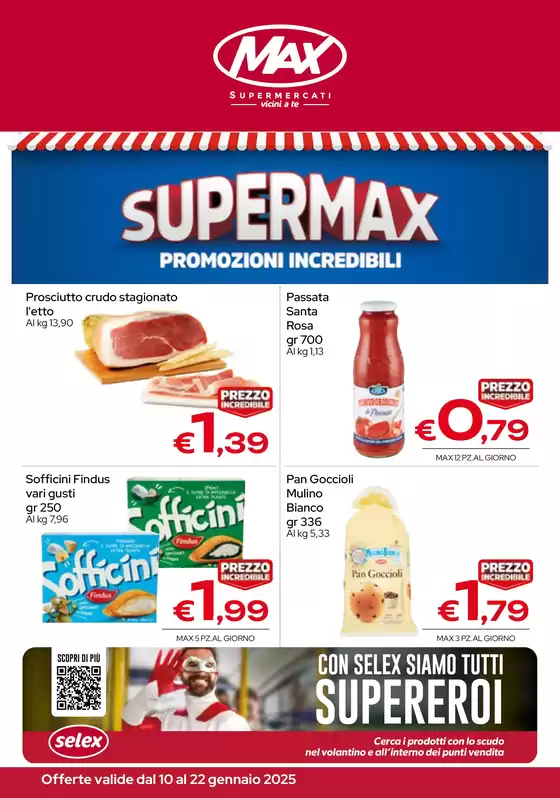 Volantino Max Supermercati a San Cipirello | SuperMax | 10/1/2025 - 22/1/2025