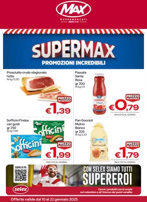 Offerte di Iper e super a San Cipirello | SuperMax in Max Supermercati | 10/1/2025 - 22/1/2025