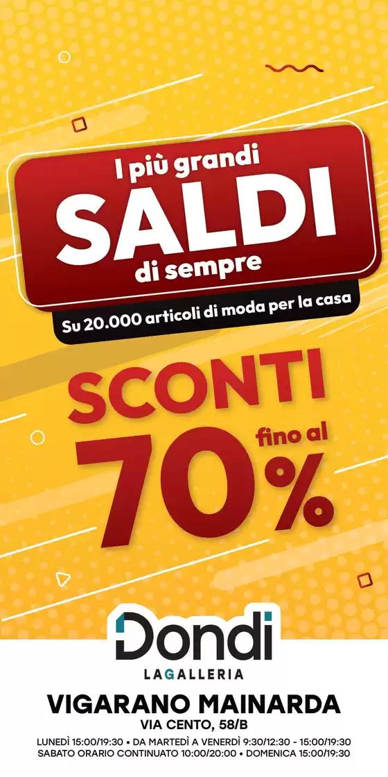 Volantino Dondi Arreda a Vigarano Mainarda | Sconti fino al 70%  | 15/1/2025 - 19/1/2025