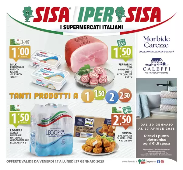 Volantino Sisa | Tanti prodotti a 1 euro 1,50 euro 2 euro 2,50 euro  | 17/1/2025 - 27/1/2025