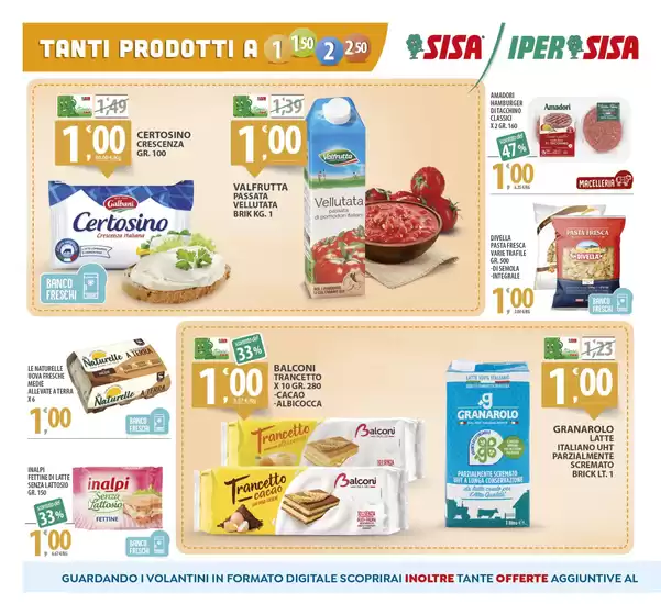 Volantino Sisa | Tanti prodotti a 1 euro 1,50 euro 2 euro 2,50 euro  | 17/1/2025 - 27/1/2025