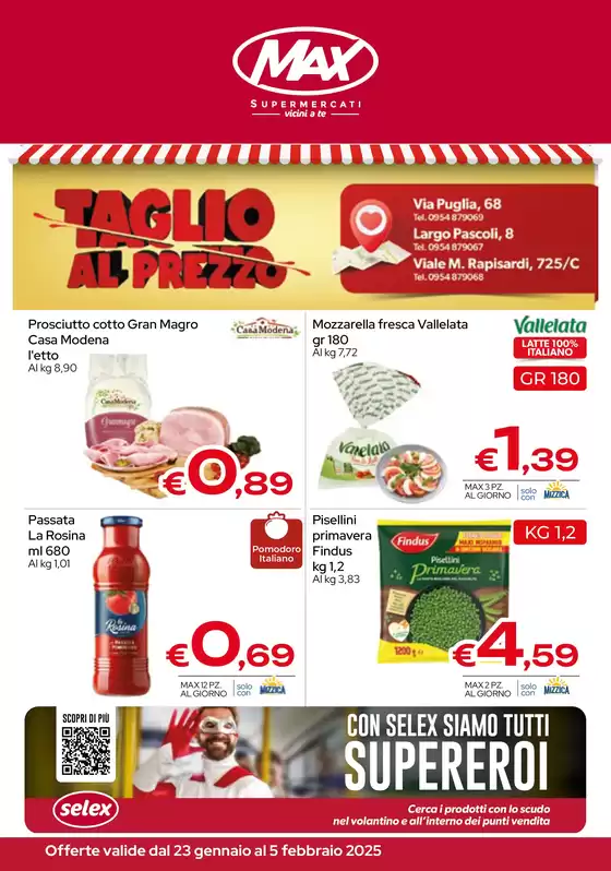 Volantino Max Supermercati a Catania | Taglio al prezzo | 23/1/2025 - 5/2/2025