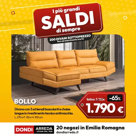 Volantino Dondi Home a Bologna | I piu grandi saldi di sempre | 24/1/2025 - 31/3/2025